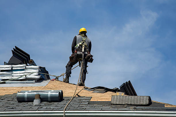 Professional Gutter Installation technician working in Buxton, ME